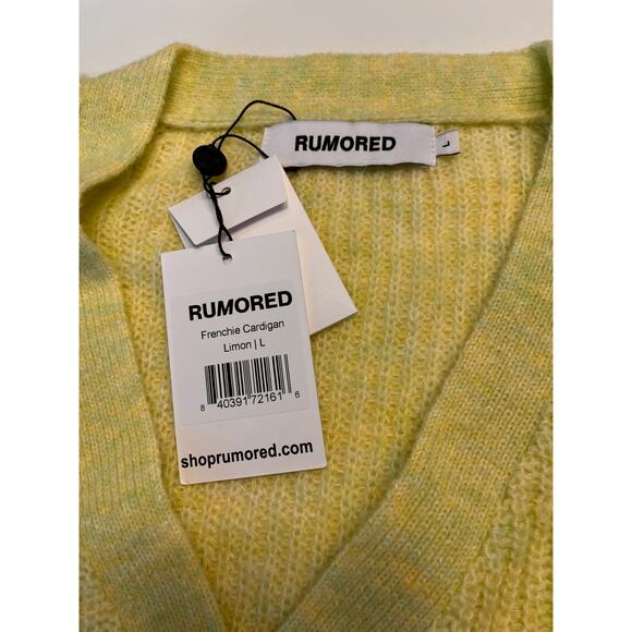 NWT Rumored Frenchie Cardigan Sweater in Limon Sz Large - Picture 3 of 7